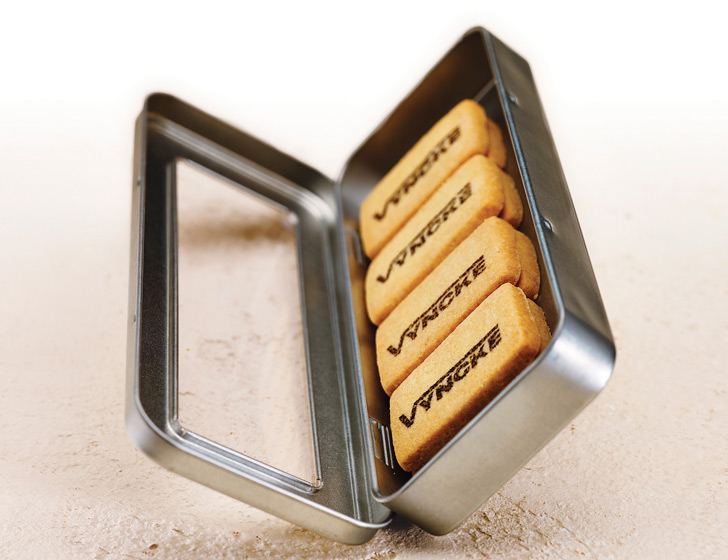 cofisserie koekjes met gepersonaliseerde chocolade print